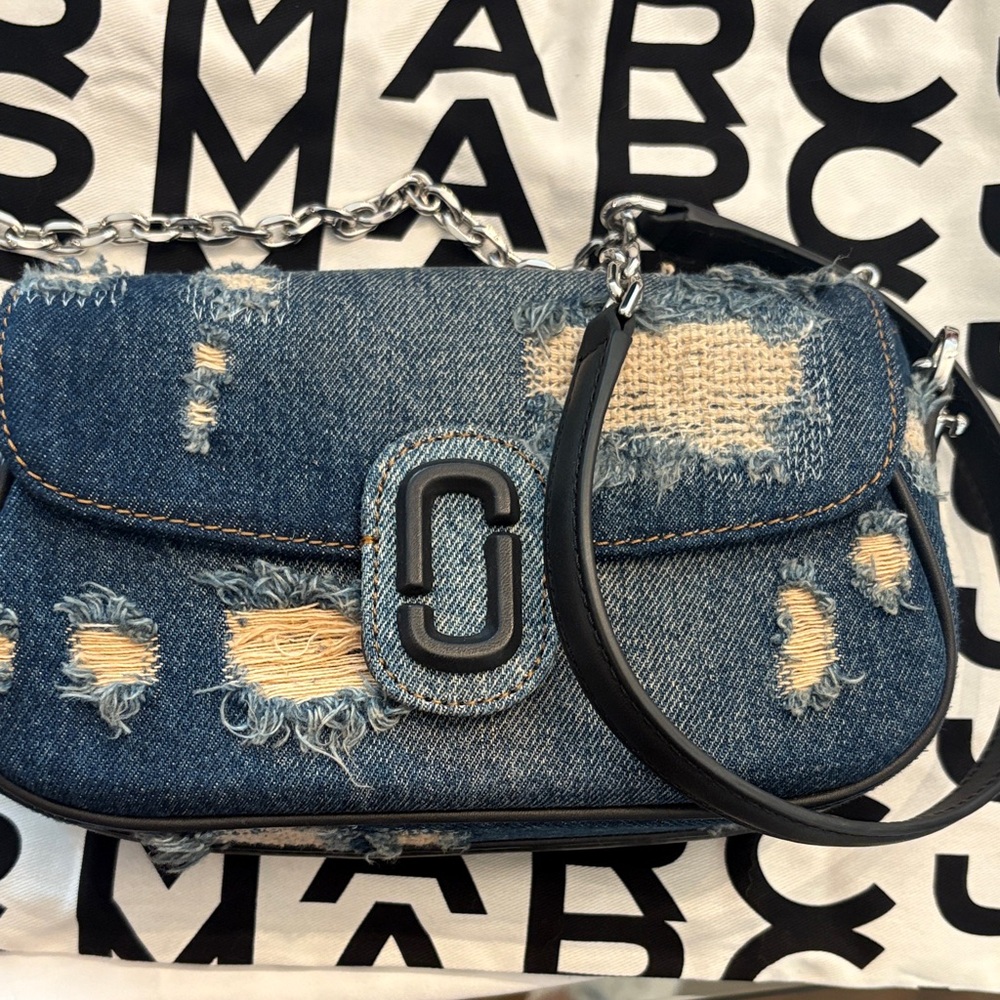 Marc Jacobs Distressed Denim Crossbody Bag